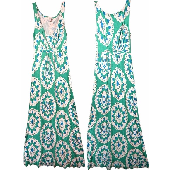 Boden Dresses & Skirts - Boden Green Blue Floral Medallion Viscose Maxi Dress Sleeveless US 2R Resortwear